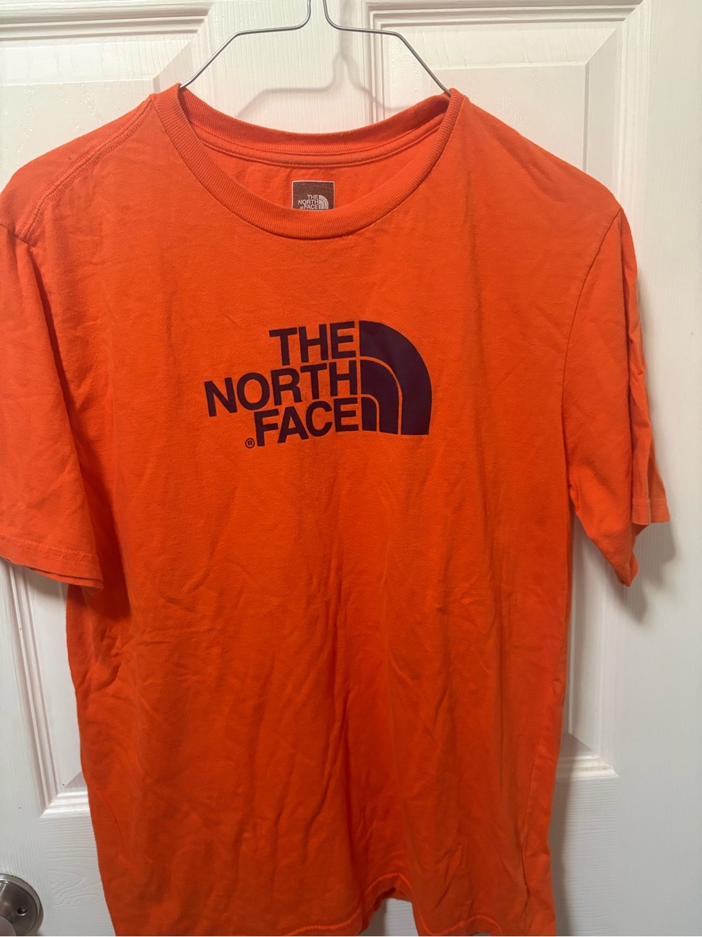 The North Face Orange Tee with Navy Logo